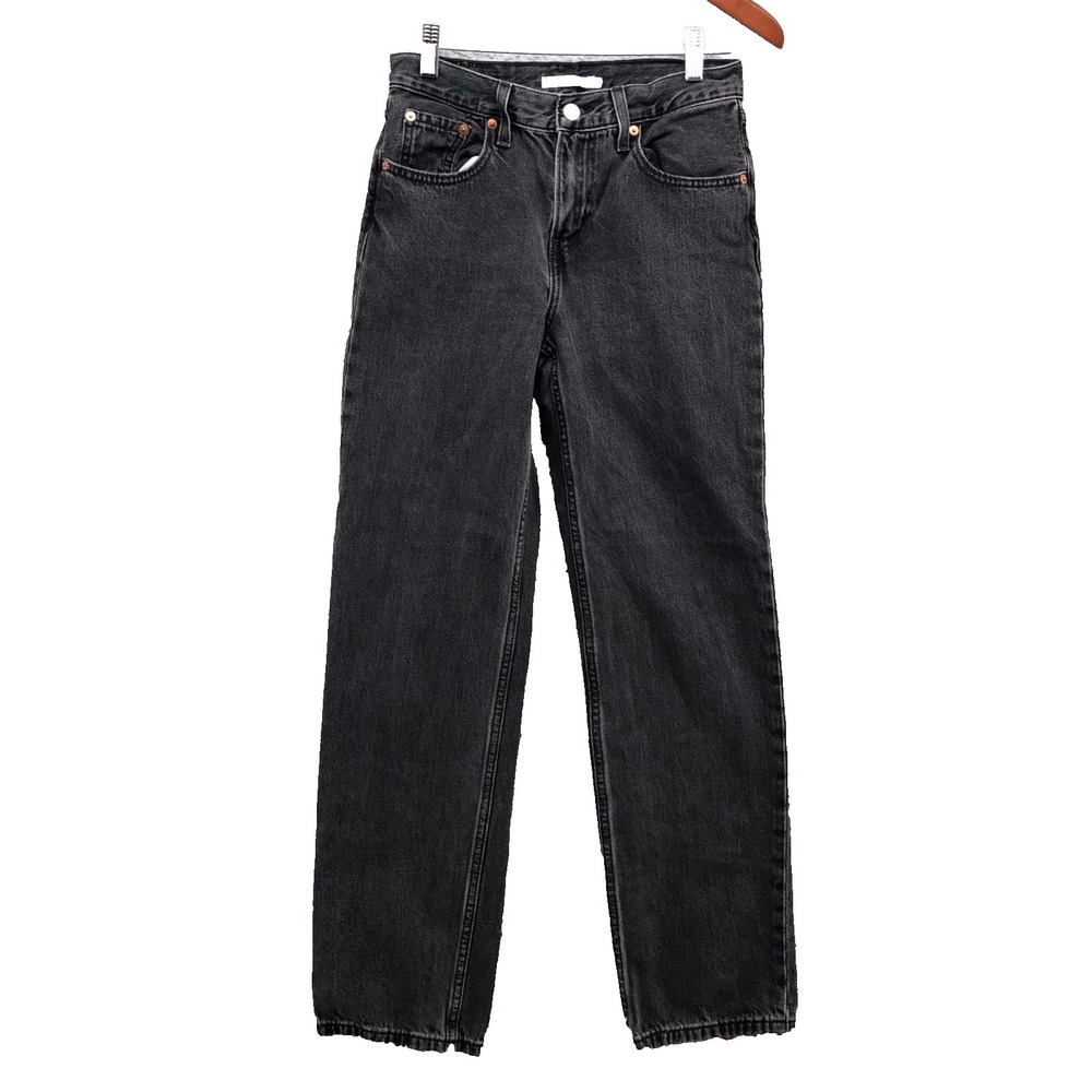 Levis Low Pro Straight Leg Jeans Womens 25‎ 0 Black Mid Rise Classic Basic